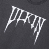 スマッジングスカルグラフィックTシャツ_チャコール