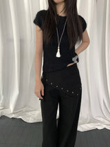 Nelson Studded Wide Straight Pants