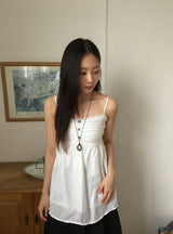 Yura Lace Smoke Back Shirring Sleeveless Bustier