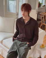 Finrun Fingerhole Henley Neck Long Sleeve