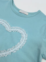Love Lace Crop Short Sleeve T-shirt