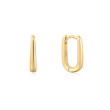 Oval 925 Silver + 14k gold plating Hoop Ring Earring E059-09G