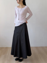 Close A-line Flare Long Skirt
