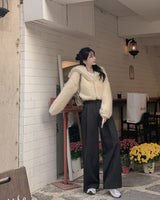 Fur zip-up jacket