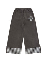 Check folding fleece pants / cocoa