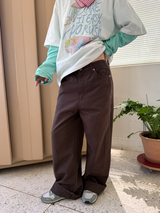 ウッディ コットン ワイドパンツ
