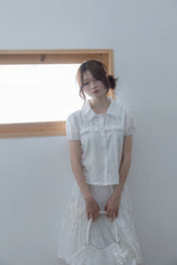 wing frill blouse(WHITE)