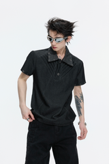 Washed Crinkle Polo Shirt