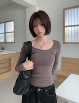 チャリンディープUネック2ウェイレイヤードTシャツ