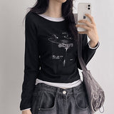 Shirring Long Sleeve T-shirt, Lude Slim Fit Long Sleeve (5 colors)