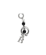 BBD ストーンボールBロゴピアス (Silver&Black)