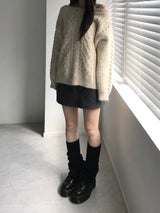 Melton loose fit knitwear (2 colors)