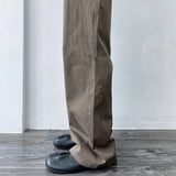 Ribbed Draped Wide Trousers