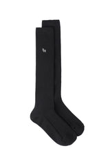 tht rib knee socks - black   