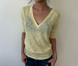 sheer v neck tee