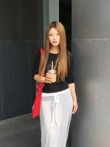 [3/4 Sleeve] Loen Modal Side-Ruched Tee (12c)