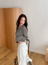 LM Border Rib Loose Round T-Shirt (3color)