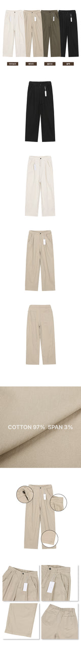 Tiller back banding spandex tight pintuck pleated cotton wide pants
