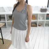 Button-up halter neck top