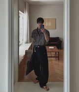 Bart Camo Cutout Wide Denim Pants
