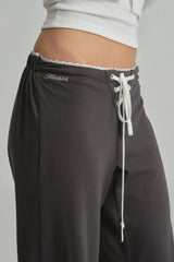 Ivy lace-up pants, Charcoal