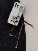 Leopard Double Star Drop Keychain