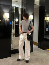 LMN Our Half Zip-Up Slit Short Sleeve Knitwear (4 colors)