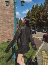 マークレタリングツーウェイレザージャケット