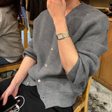 LMN マイルドVネックバルーンカーディガン (4 カラー)
