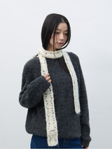 handmade crochet muffler - ivory      