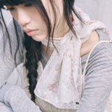 vintage floral dot scarf pink