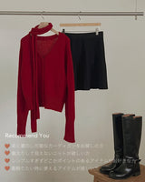 Knit cardigan & scarf set