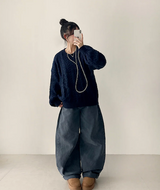 Sewing Dotom Balloon Fit Round Knit