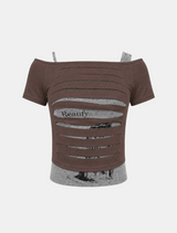 ネリア カットアウト レイヤード Tシャツ