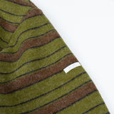 Stripe Knit Zip-Up Hoodie_Green