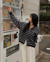 ニヴェストライプフードジップアップ