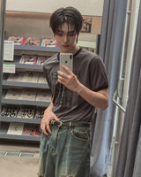 リンザー レタリング カラー マッチング ショート スリーブ Tシャツ