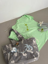 ヘビーコットン ソウル グラフィック Tシャツ(Tenta Tumble & Bio Washed)2サイズ - ライムミント
