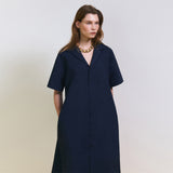 バックカットアウトドレス (Navy)