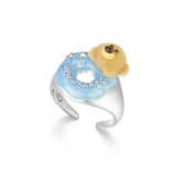 13DE MARZO Donut Bear Ring Silver