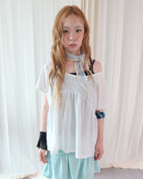 EMBOSSED OFF-SHOULDER TEE