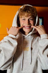 Concept College Cursive Logo Waffle Hoodie / Melange Gray [Unisex]