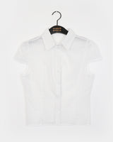 Trang Stripe See-Through Short Sleeve Shirt