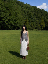 LACE BREEZE BUTTON CAMI TOP (WHITE, VIOLET GRAY 2COLORS!)