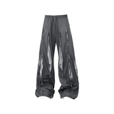 RELABEL (Split Dream) Multi-Zip Reversible Patchwork Adjustable Multi-Style Wear Cut-Out Four-Zip Patchwork Sweatpants