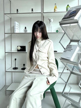 1540. Stand collar button jk (2color)