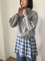 Low Check Pleated Dress (2color)