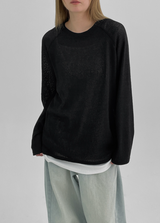 [MADE] Papa Summer Knit Long Sleeve T-shirt (Linen 30%)