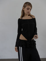 WESTERN CROSS TOP / BLACK