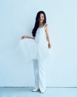 アンバランスバックルバックレスドレス_white